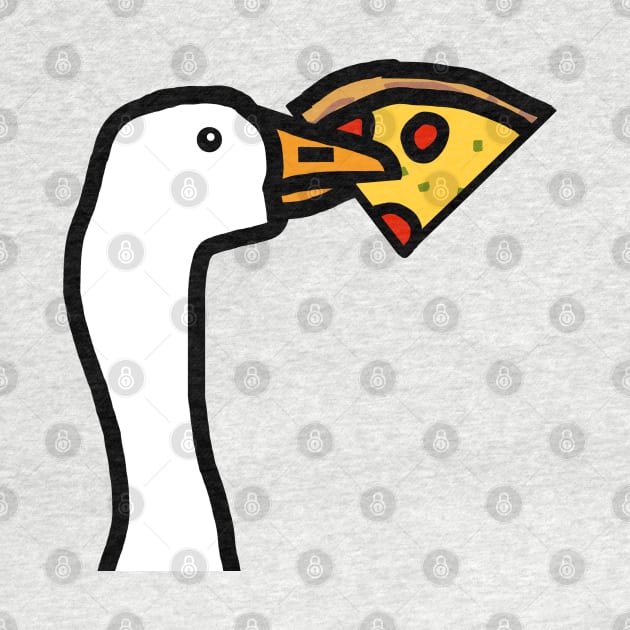 Portrait of a Gaming Goose Stealing Pizza by ellenhenryart